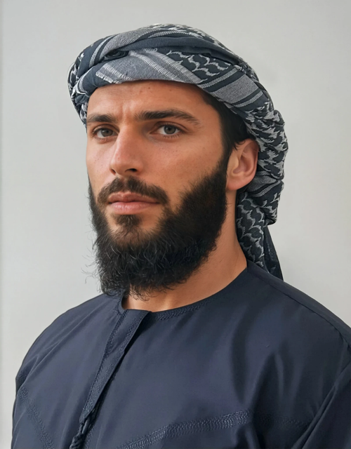 Blue and White Turban